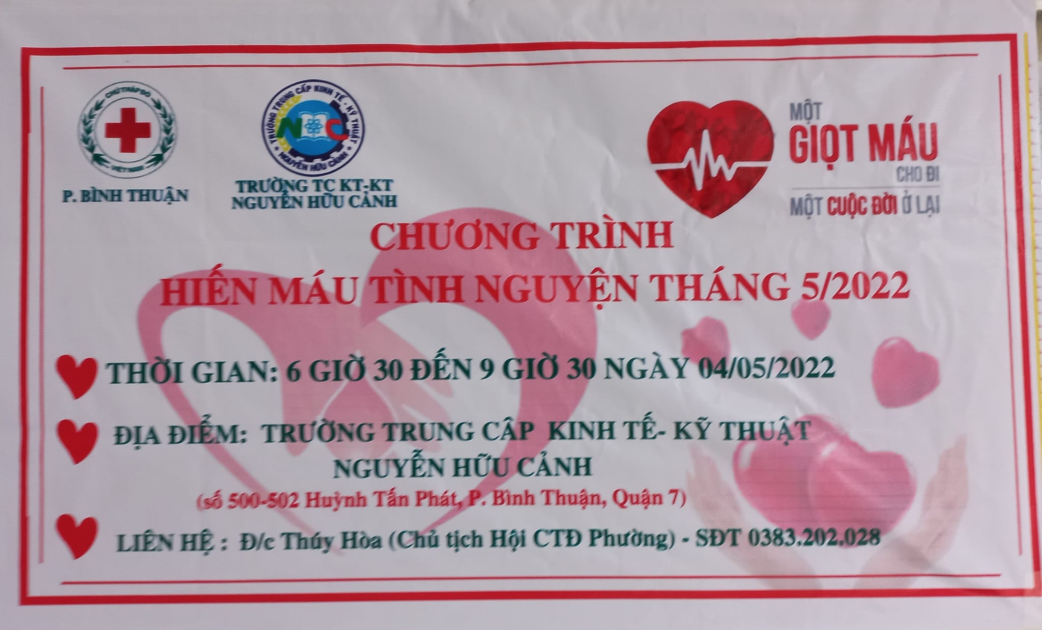  Chương trình hiến máu tình nguyện năm 2022