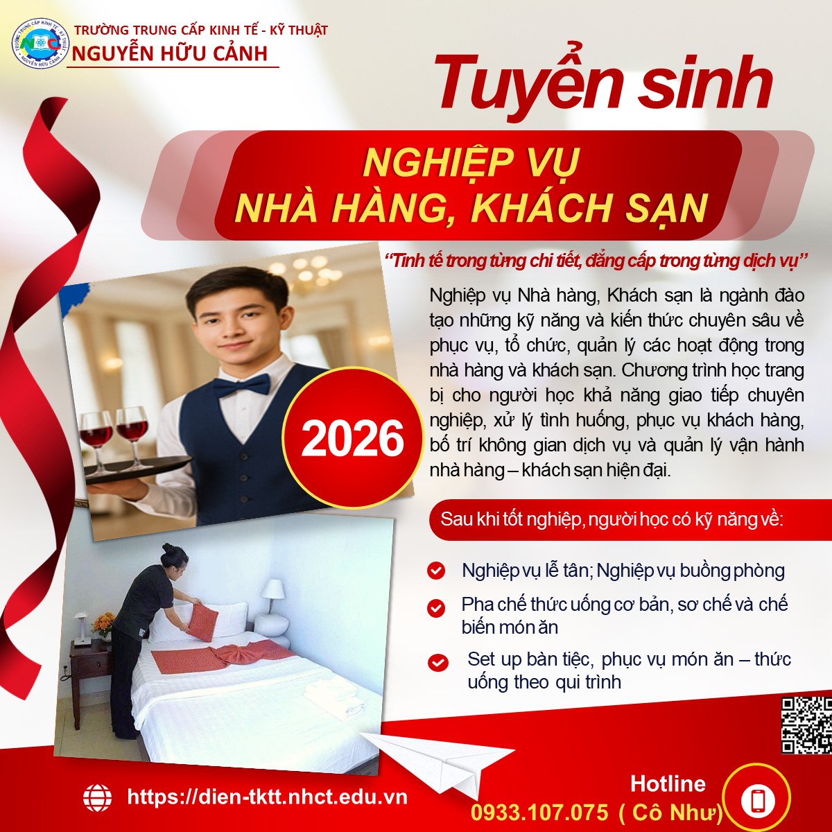 Thông tin tuyển sinh ngành Nghiệp vụ nhà hàng, khách sạn